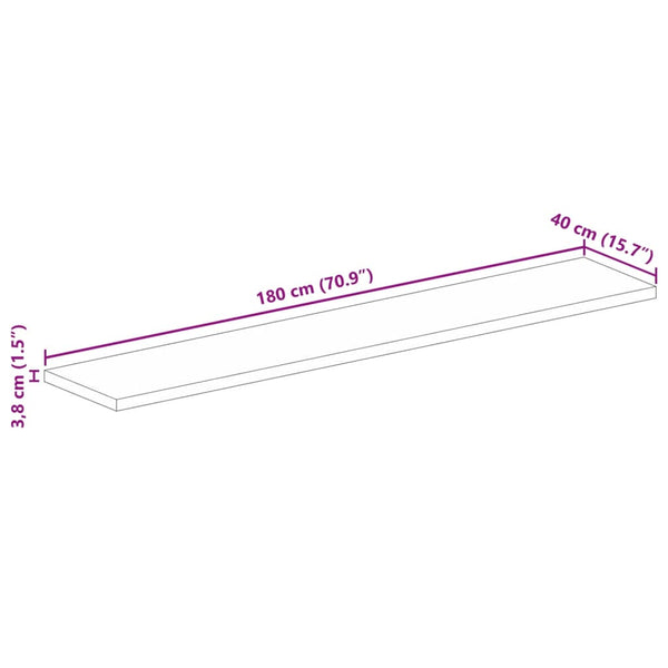 Massive Altholz Tischplatte 180x40 cm