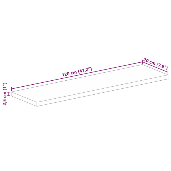 Massive Altholz Tischplatte 120x20 cm