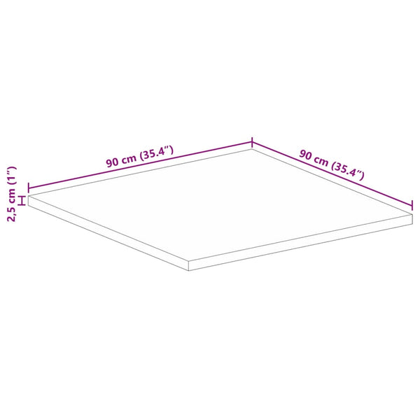 Quadratische Tischplatte Altholz 90x90 cm