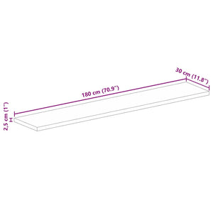Massivholz Tischplatte Mango 180x30 cm