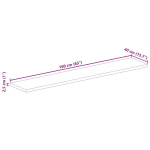 Massivholz Tischplatte Mango 160x40 cm