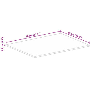 Massivholz Tischplatte Mango 80x60 cm