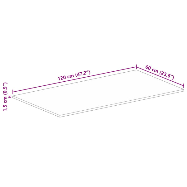 Massivholz Tischplatte Mango 120x60 cm