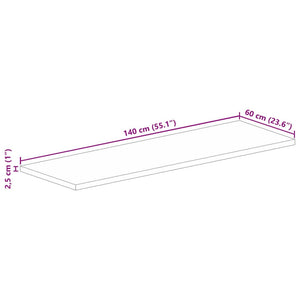 Massivholz Tischplatte Mango 140x60 cm