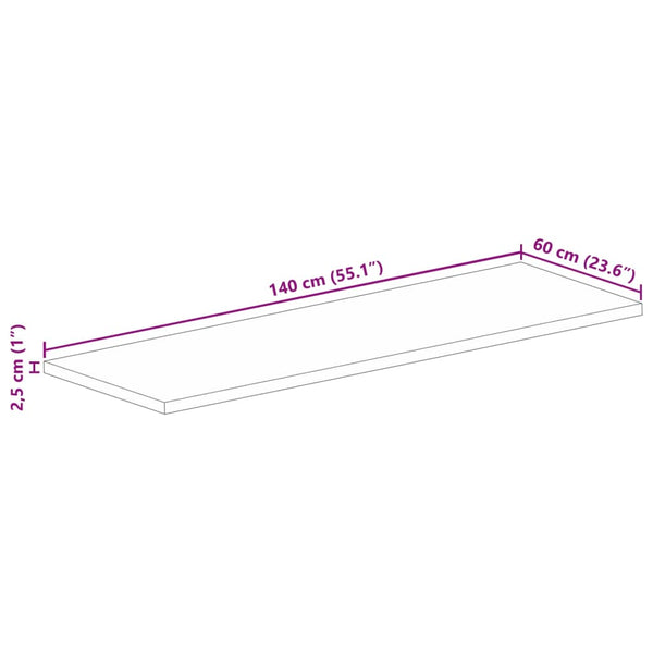 Massivholz Tischplatte Mango 140x60 cm