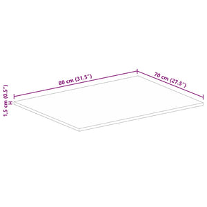 Massivholz Tischplatte Mango 80x70 cm