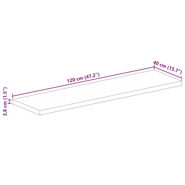 Massivholz Tischplatte Mango 120x40 cm