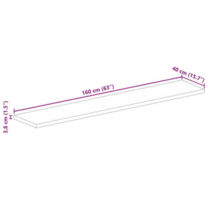 Massivholz Tischplatte Mango 160x40 cm