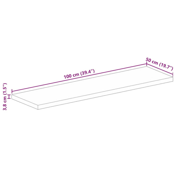 Massivholz Tischplatte Mango 100x50 cm