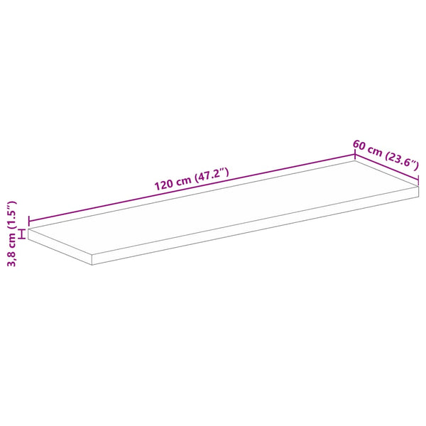 Massivholz Tischplatte Mango 120x60 cm