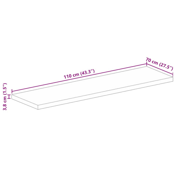 Massivholz Tischplatte Mango 110x70 cm