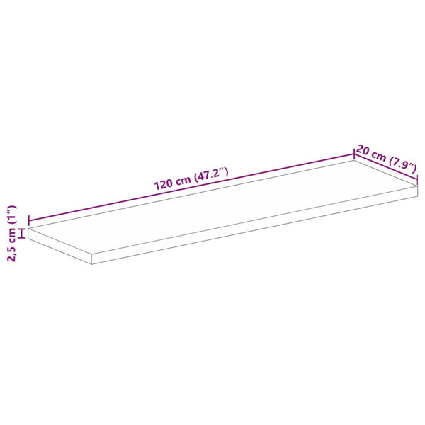 Massivholz Tischplatte Mango 120x20 cm
