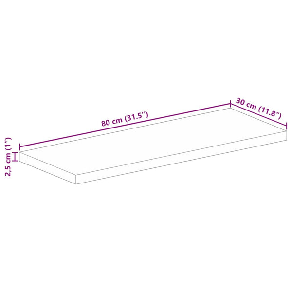 Massivholz Tischplatte Mango 80x30 cm