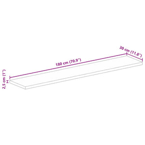 Massivholz Tischplatte Mango 180x30 cm