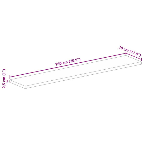 Massivholz Tischplatte Mango 180x30 cm