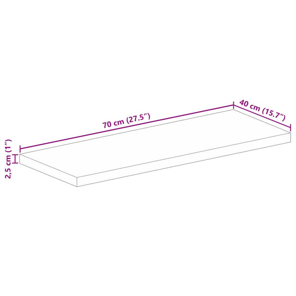 Tischplatte Mango 70x40 cm Massivholz Rechteckig