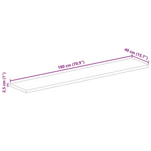 Massivholz Tischplatte Mango 180x40 cm