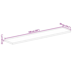 Massivholz Tischplatte Mango 160x50 cm