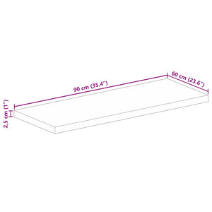 Massivholz Tischplatte Mango 90x60 cm