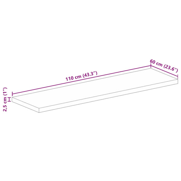 Massivholz Tischplatte Mango 110x60 cm
