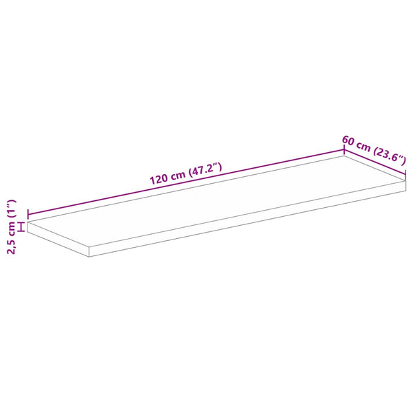 Massivholz Tischplatte Mango 120x60 cm