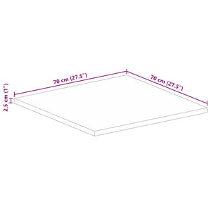 Quadratische Tischplatte Mango Massivholz 70x70 cm