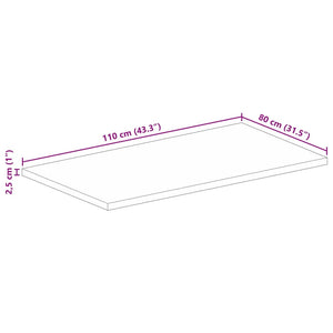 Massivholz Tischplatte Mango 110x80 cm
