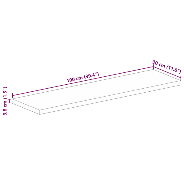 Massivholz Tischplatte Mango 100x30 cm