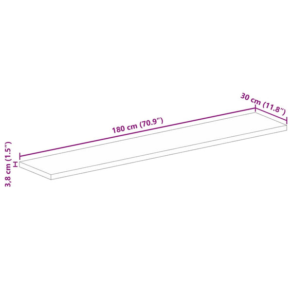Massivholz Tischplatte Mango 180x30 cm