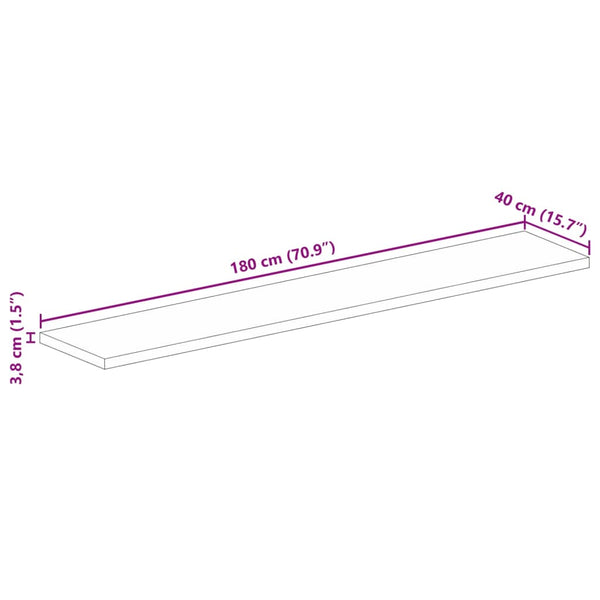 Massivholz Tischplatte Mango 180x40 cm
