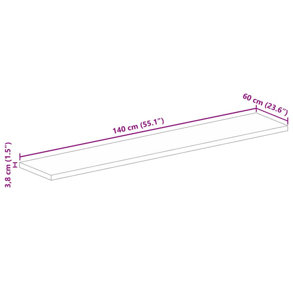 Massivholz Tischplatte Mango 140x60 cm