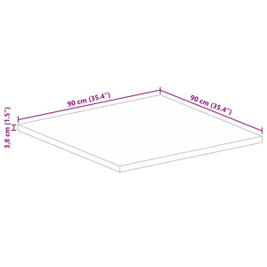 Quadratische Tischplatte Mango Massivholz 90x90 cm