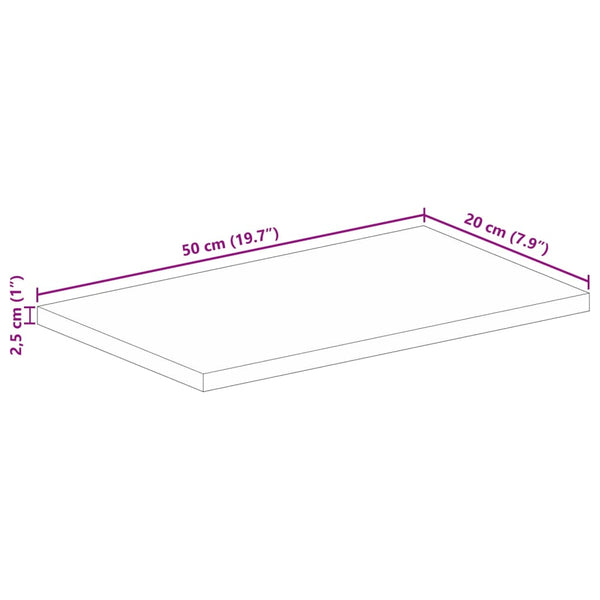 Massivholz Tischplatte Mango 50x20 cm