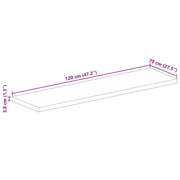Massivholz Tischplatte Mango 120x70 cm