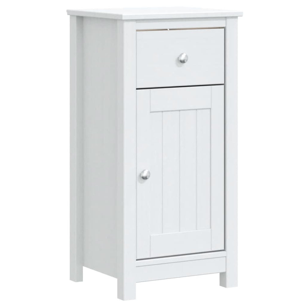 Weißer Badschrank Kiefer Massivholz 40x80 cm