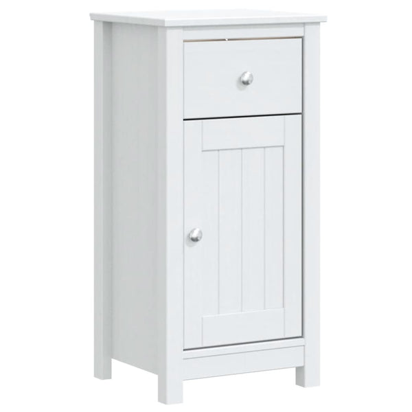Weißer Badschrank Kiefer Massivholz 40x80 cm