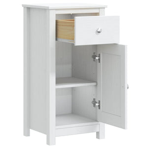 Weißer Badschrank Kiefer Massivholz 40x80 cm