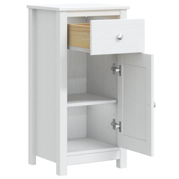 Weißer Badschrank Kiefer Massivholz 40x80 cm