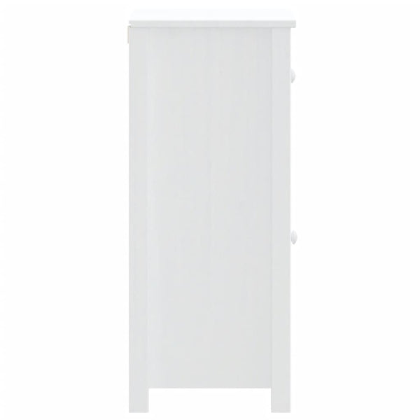 Weißer Badschrank Kiefer Massivholz 40x80 cm
