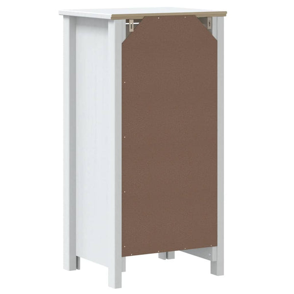 Weißer Badschrank Kiefer Massivholz 40x80 cm