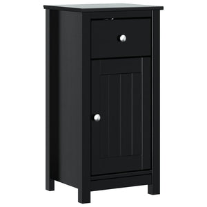 Schwarzer Badschrank Kiefer Massivholz 40x80 cm