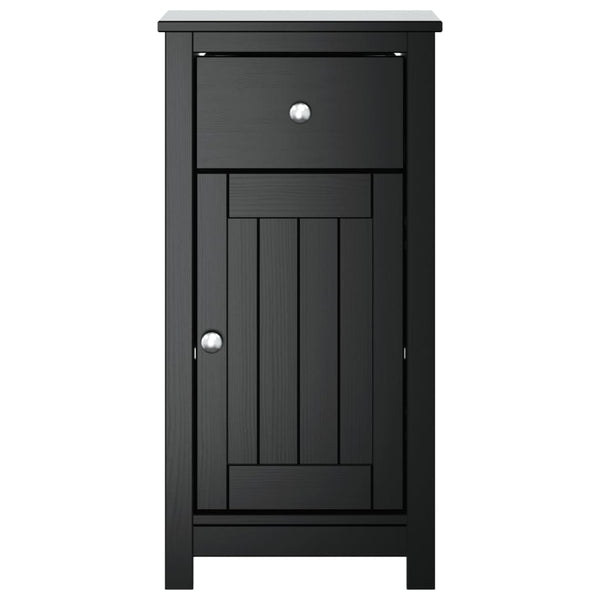 Schwarzer Badschrank Kiefer Massivholz 40x80 cm
