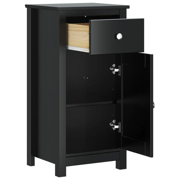 Schwarzer Badschrank Kiefer Massivholz 40x80 cm