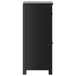 Schwarzer Badschrank Kiefer Massivholz 40x80 cm