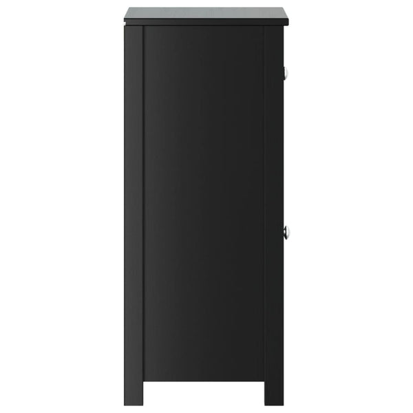 Schwarzer Badschrank Kiefer Massivholz 40x80 cm
