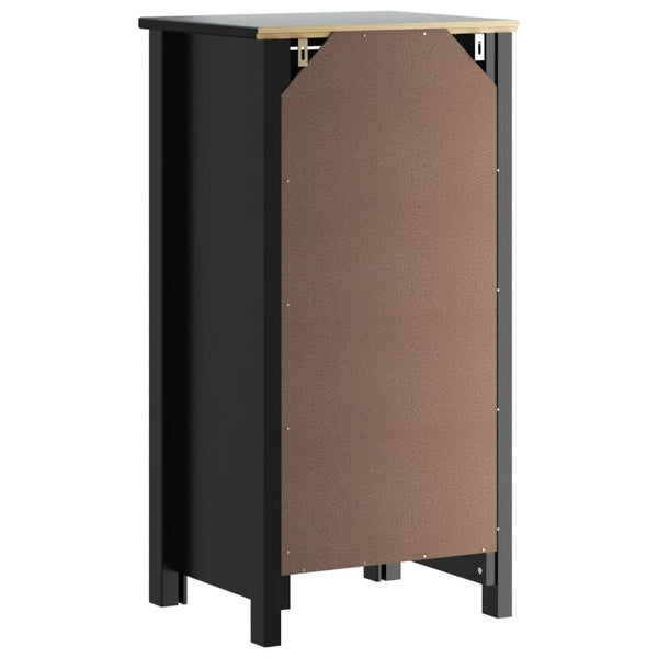 Schwarzer Badschrank Kiefer Massivholz 40x80 cm