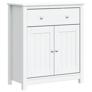 Weißer Badschrank Kiefer Massivholz 69,5x80 cm