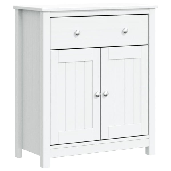 Weißer Badschrank Kiefer Massivholz 69,5x80 cm