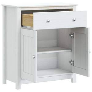 Weißer Badschrank Kiefer Massivholz 69,5x80 cm