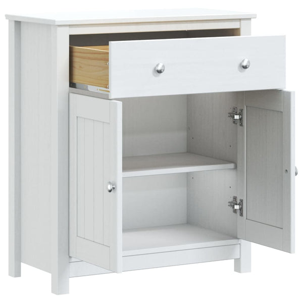 Weißer Badschrank Kiefer Massivholz 69,5x80 cm